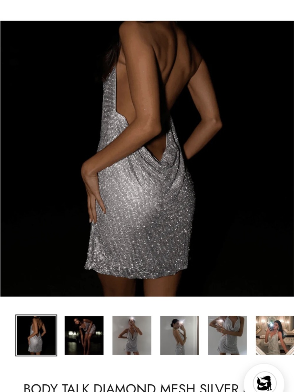 Mermaid Way - Body Talk Mesh Silver Backless Mini Dress